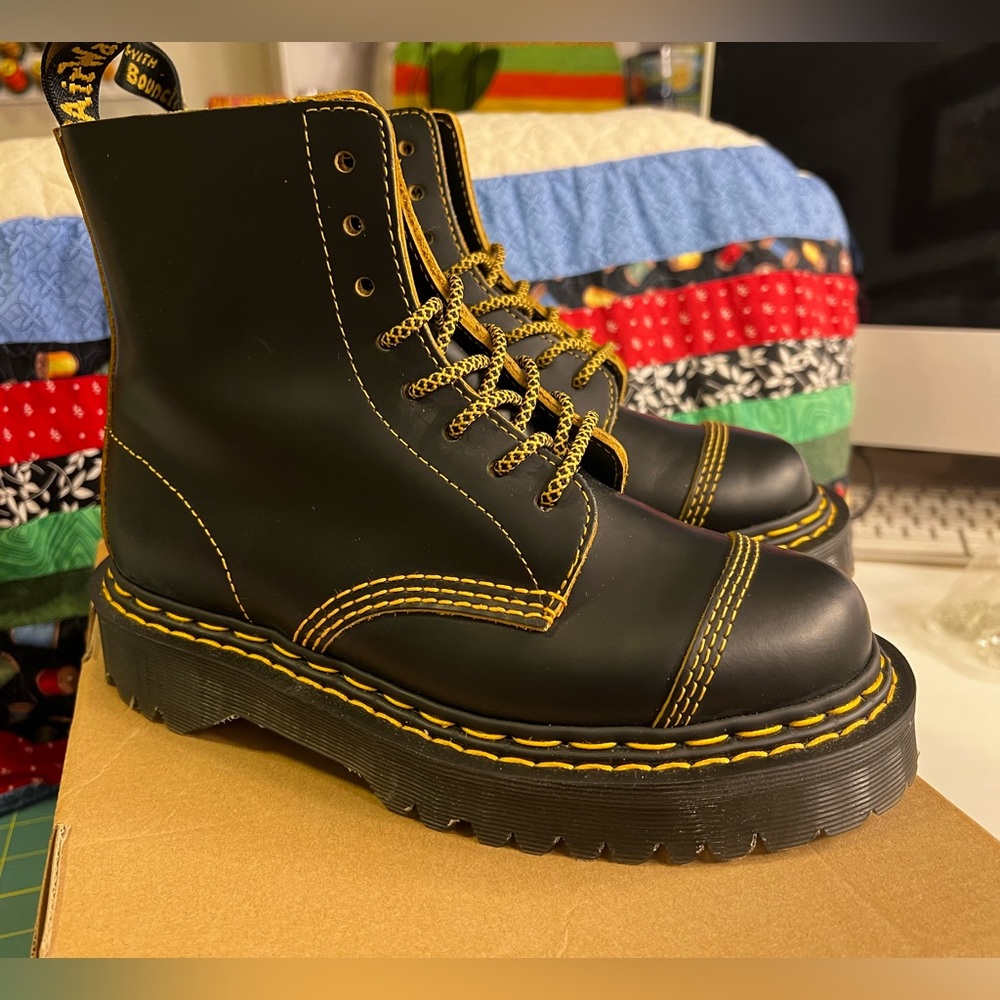 Dr. Martens 1460 Pascal Bex Double Stitch Yellow + Black